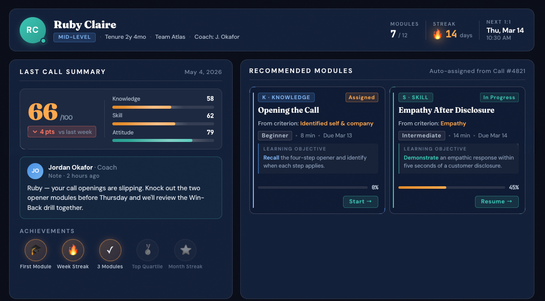 ROSIE Sim-Based Training — personalized practice scenarios